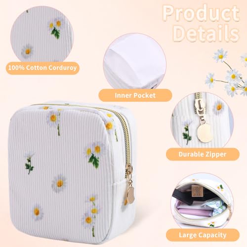 Image of 2-Pack Period Bag for Women Girls, Portable Corduroy Sanitary Napkin Storage Bag Period Pouch Small Discreet Menstrual Pouch, Sanitary Pads Period Kits Tampons Holder for First Period