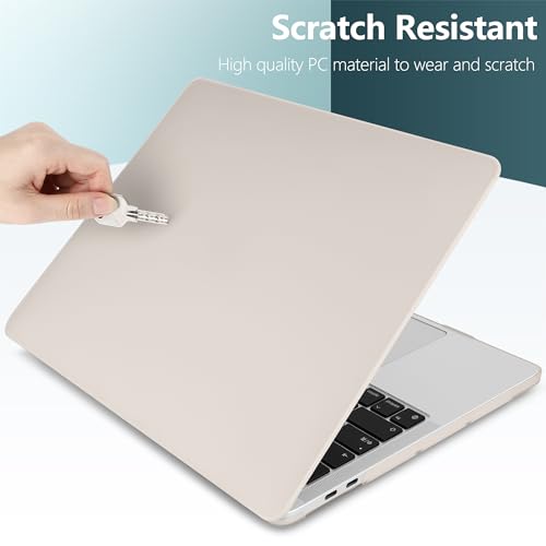DONGKE for MacBook Pro 13 inch Case 2023 2022 2021 2020 Release Model: A2338 M2/M1 A2289 A2251 with Touch Bar & Touch ID, Cream Matte Plastic Hard Shell Case & Keyboard Cover, Stone by DONGKE - Used condition - Image 6