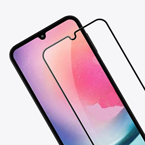 Image of Casodon Designed for Samsung Galaxy A24 4G Tempered Glass Screen Protector Guard (Black) Full Screen Coverage with Easy Installation Kit