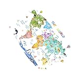 Herramienta de aprendizaje interactiva: el mapa de animales adhesivos para pared incluye pegatinas educativas que despiertan la curiosidad de los pequeños y refuerzan el aprendizaje temprano de la clasificación animal. incluye pegatinas impresas y pegatinas decorativas de pvc