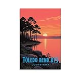 Toledo Bend Res Louisiana Vintage-Reiseposter, 20 x 30 cm, 