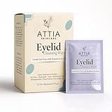 ATTIA Eyelid & Lash Cleansing Wipes With Tea Tree Oil- For Dry & Itchy Eyes, Individually Wrapped Eyelash Wipes With Aloe Vera, Natural Makeup Remover & Daily Eye Cleanser - 30 Count