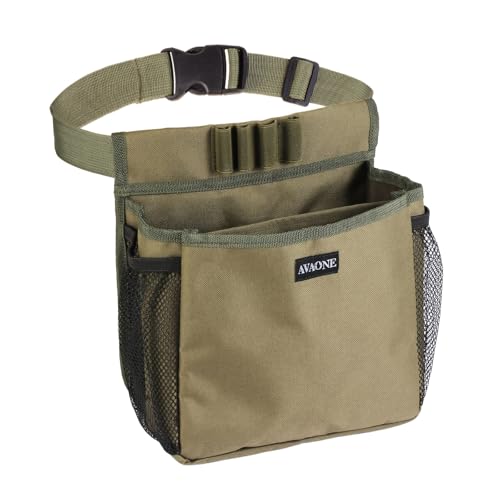 Shotgun Shell Bag/Shotgun Ammo Box for Shooting and Hunting with Adjustable 52' Belt, 4 Shell Loops, Mesh Sides and a D-Ring