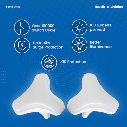 Image of Havells 50W LED Cool Day Light Lamp | Up to 85% Energy Saving | Long Lasting|Upto 4KV Surge Protection| BIS Approved|Made in India| (Florid Ultra)|Pack of 1