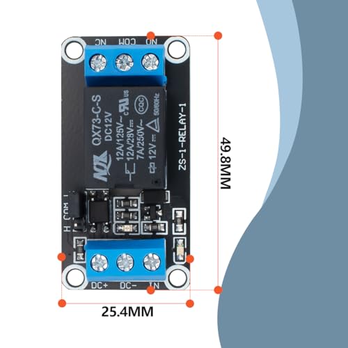 Innfeeltech 1pcs DC 12V Relaismodul 1 Kanal Relais mit Optokoppler High oder Low Level Trigger Erweiterungsplatine