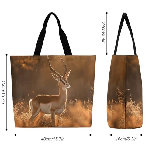 Standing on The Prairie Tote Bag Large Women Casual Shoulder Bag Reusable Grocery Bag Fasion Handbag for Office Shopping Travel2