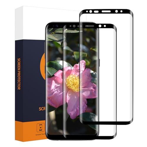 Carantee Verre Trempé pour Samsung Galaxy S8 Plus, 2 Pack Dureté 9H protection écran, pas de bulles, Dureté 9H, Haute Sensibilité, 3D Couverture Totale,...