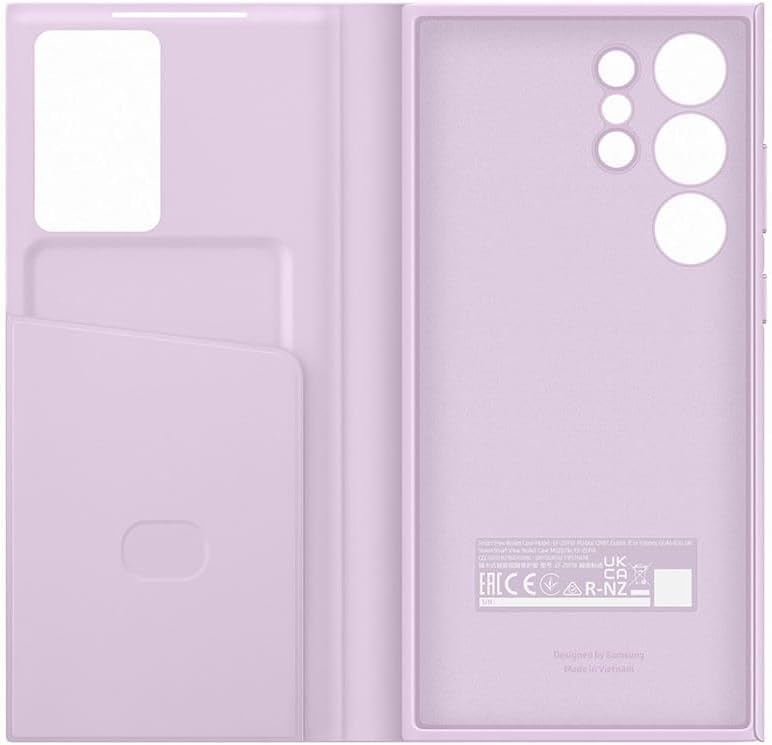 Image of Ultra-Hybrid for Samsung Galaxy S23 Ultra Smart-View Wallet Flip Case - Protective Leather Cover with Smart Screen Display, Tap Control, Slim Design, and Built-in Card Holder (Lilac)