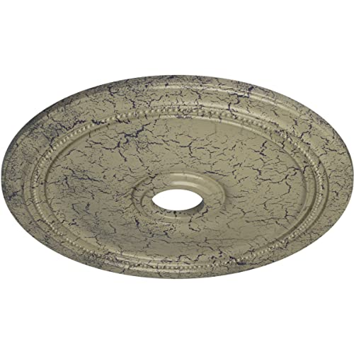 Image of Ekena Millwork CM24DICSC Diane Ceiling Medallion, 24 inchOD x 3 5 /8 inchID x 1 1 /4 inchP (Fits Canopies up to 6 1 /4 inch), Hand-Painted Castle Stone Crackle
