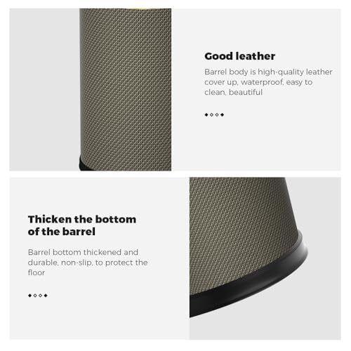 Image of 9L /2.3GAL Bathroom Trash Cans Gold,Brush Brass Trash Can with Lid,Gold Trash Can for Bathroom,Bedroom, Powder Room,Office,Laundry Room (9L-Gery)