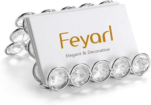 Feyarl Soporte para tarjetas de visita de cristal, para oficina, pantalla de tarjeta de presentación de negocios, brillante escritorio, tarjeta de