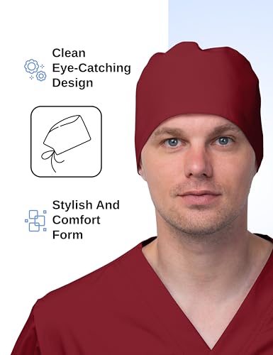 Image of Solid Working Cap Scrub Cap for Women and Men Unisex Surgical Cap Comfortable and Stylish Scrub Hat
