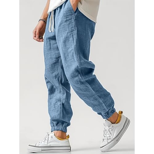 WENKOMG1 Mens Casual Lightweight Elastic Bottom Drawstring Jogger Sweatpants with Pockets, M-3XL3