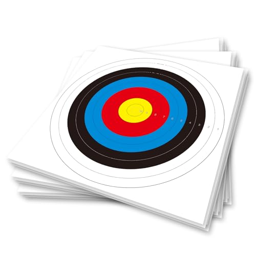 20 Sheets Bullseye Archery Target Standard Archery Shooting Targets Paper 10 Rings Targets Face Accessories for Hunting Shooting Training Practice(82x82cm)