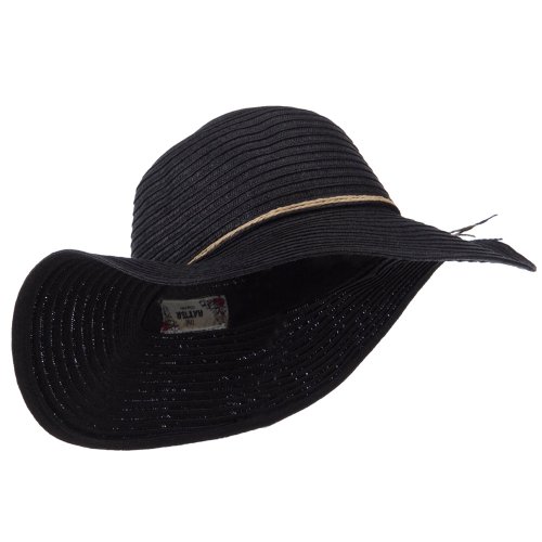 Coconut Band Floppy Hat - Black Osfm #TOP3