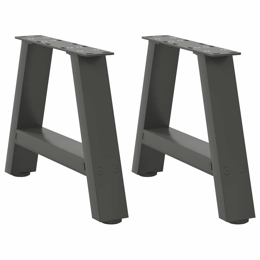 Patas de mesa de café en forma de A, 2 unidades, acero con recubrimiento en polvo, color antracita, 30 x (30-31) cm, con patas niveladoras ajustables para mesa de café, muebles, armario