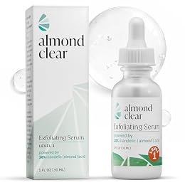 Almond Clear Mandelic Acid Face & Body Clearing Serum, Level 1- for acne, folliculitis, aging skin, ingrown hairs, dark spots - face, chest, butt, back, thighs, arms - 1 fl oz
