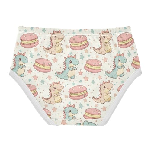 ZZKKO Cartoon Cute Dinosaur Macaron Girls Underwear Toddler Panties for Girls Comfort Brief Size 8Y2