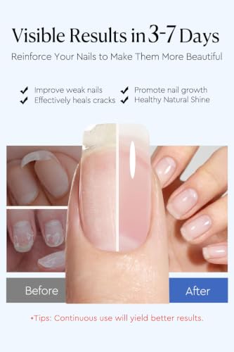 AzureBeauty 18ml Nail Strengthener for Weak & Damaged Nails Clear Nail | Transparent Peel Off Nail Repair Treatment, Ridge Filler & Nail Concealer Foundation Quick Dry Nail Hardener for Brittle Nail - image 4