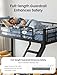 Mixcous Twin XL Over Queen Bunk Bed, Heavy Duty Queen Bunk Bed for Adults, Metal Bed Frame with Full-Length Guardrails & EVA Padded Anti-Slip Ladder, No Box Spring Needed, Black