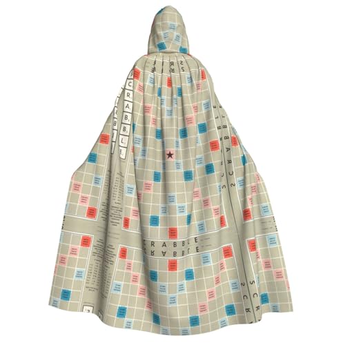 Cape Scrabble imprimée pour femme costume cosplay Halloween