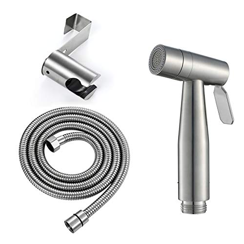 Pulvérisateur de bidet de salle de bain en acier inoxydable avec support mural