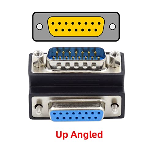 Adaptador extensión DB15Pin macho a hembra ángulo arriba miniatura 5