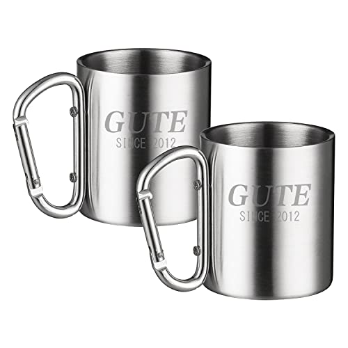 Gute Camping Becher,2 Stück Edelstahl Camping Cup Outdoor Becher mit...