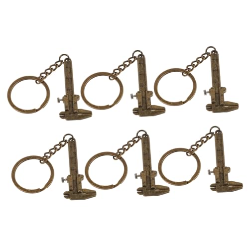 COLLBATH Compact 6-piece Mini Caliper Keychain Multi-function Metal Keyring for Travel and Daily Use