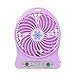 LahAd Mały wentylator ręczny USB, mini wentylator kieszonkowy, zasilany bateriami, cichy, na piknik, fioletowy