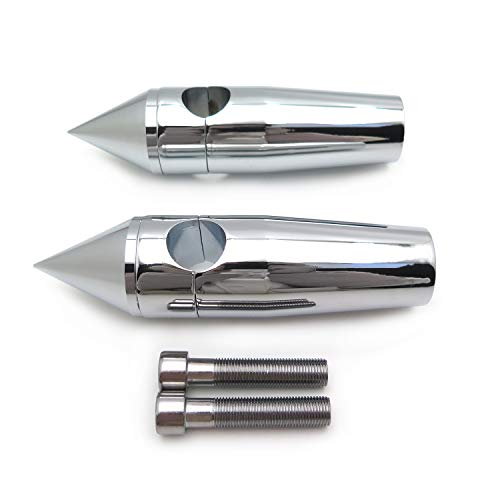 Httmt Mt030-010- Chrome 1" 25Mm Spike Billet Handelbar Riser 4" Rise 7" Overall Height Compatible With Harley Cruisers Choppers Metrics Victory Yamaha Suzuki Kawasaki W/ 2.5Cm Bar Diameter #TOP1