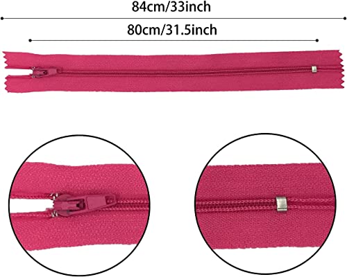 Image of Zipper, DOITEM 24 pcs 32 inch Zippers for Sewing 80cm /32 Inch Multicolor Nylon Coil Zippers for Sewing and Crafts 24 Colors