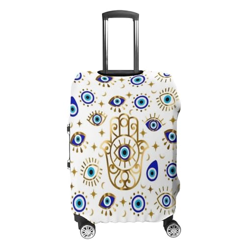 Turkis Evil Eyes Gold Print Luggage Covers Stretchable Anti Scratch Luggage Cover Suitcase Covers Durable Baggage Cover for Suitcase Decorated Accessories M4