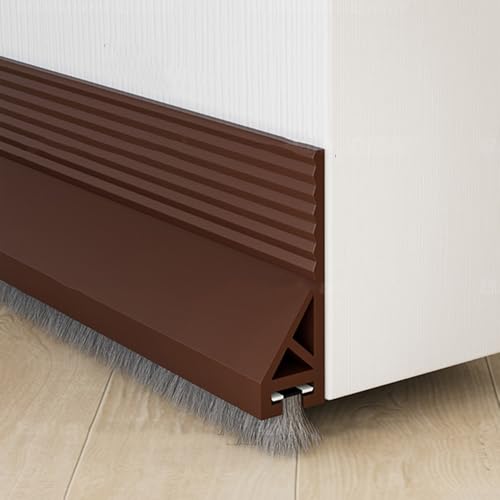 Burlete de puerta autoadhesivo de 39 pulgadas con cepillo para aislar entradas e interiores 2