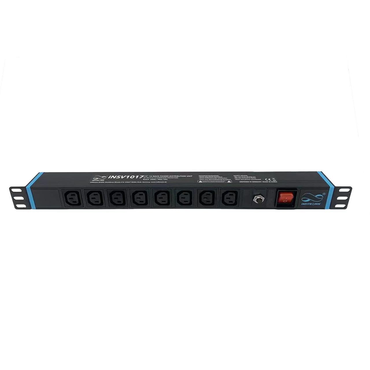Infitronic INSV1017-19 1HE 8 Prises IEC C-13 multiprise avec Protection Contre Les surtensions