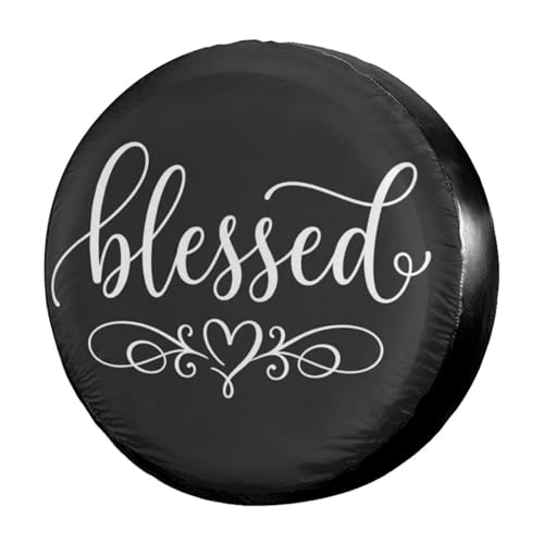 Image of Delerain Blessed Spare Tire Covers for RV Trailer SUV Truck and Many Vehicle, Wheel Covers Sun Protector Waterproof (15 Inch for Diameter 27 inch-29 inch)