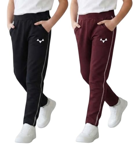 Image of Boys Regular Fit Cotton Pants, Track Pants and Lowers for Boys Age 4-14 Years Kids