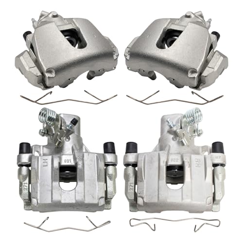 Image of TRQ Front and Rear Brake Caliper Set Zinc Coated Brackets Compatible with 2012-2016 Ford Focus