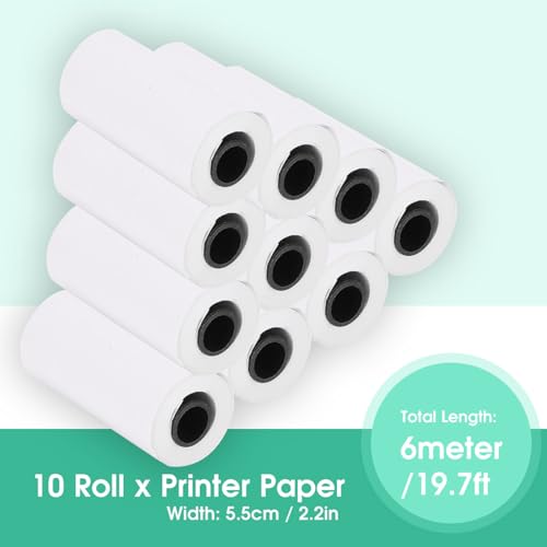 FLEXMAN 10Pcs 55mm X 6M Thermal Paper Rolls, POS Receipt Paper Credit Card Paper, Thermal Receipt Paper, white - Image 2
