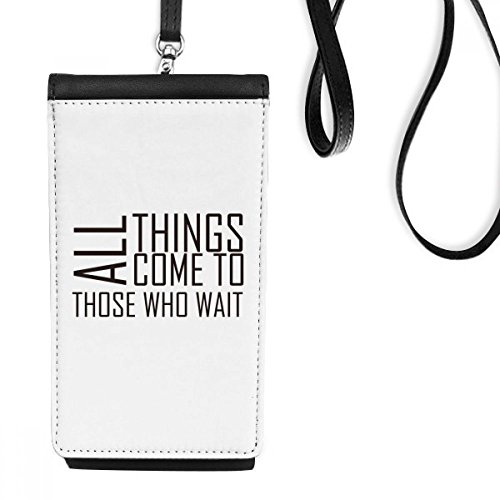 Slogan à ceux qui attendent sac téléphone noir en cuir raffiné