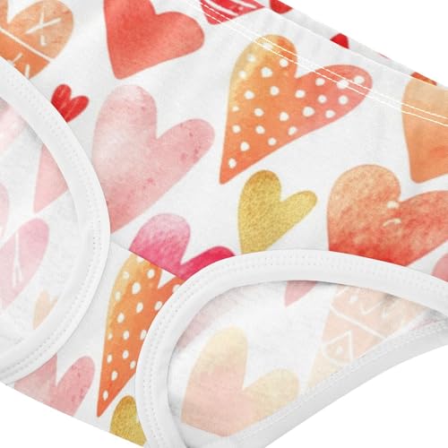 Girls Underwear Toddlers 2t Cotton Cute Panties Girl Bright Underpants Briefs Hearts Red4