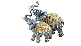 Juego de 2 estatuas de elefante azul con forma de tronco de la suerte, Feng Shui, decoración del hogar, cumpleaños, felicitaciones, inauguración de la casa