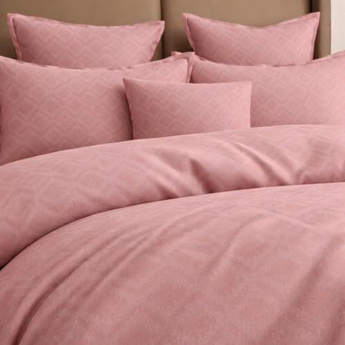 Image of DECOR2ADMIRE Super King Size Cotton Bedsheet 108x108 Inches, 400 TC Premium Cotton Bed Sheet with 2 Pillow Covers, Soft Breathable Luxury Printed Bedding (Blush Pink)
