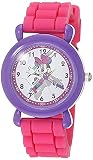 Resistente al agua hasta 30 m Disney Girls\' Japanese Quartz Watch with Silicone Strap, Pink, 16 (Model: WDS000996)