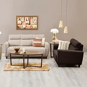Home Centre Fabric Emily 3+2 Sofa Set - Beige/Brown