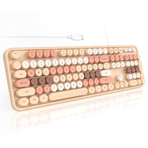 Clavier machine à écrire USB filaire esthétique pour créer un bureau chaleureux