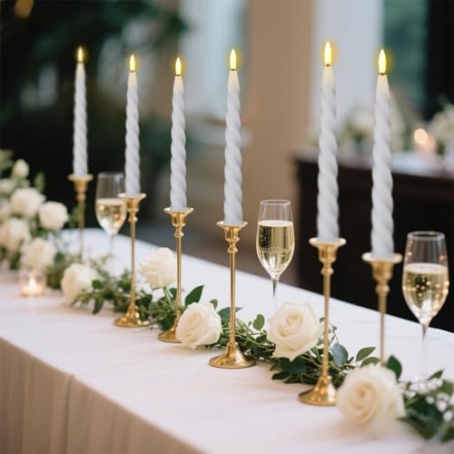 Image of Wondise Flameless Taper Candles with Remote Timer White