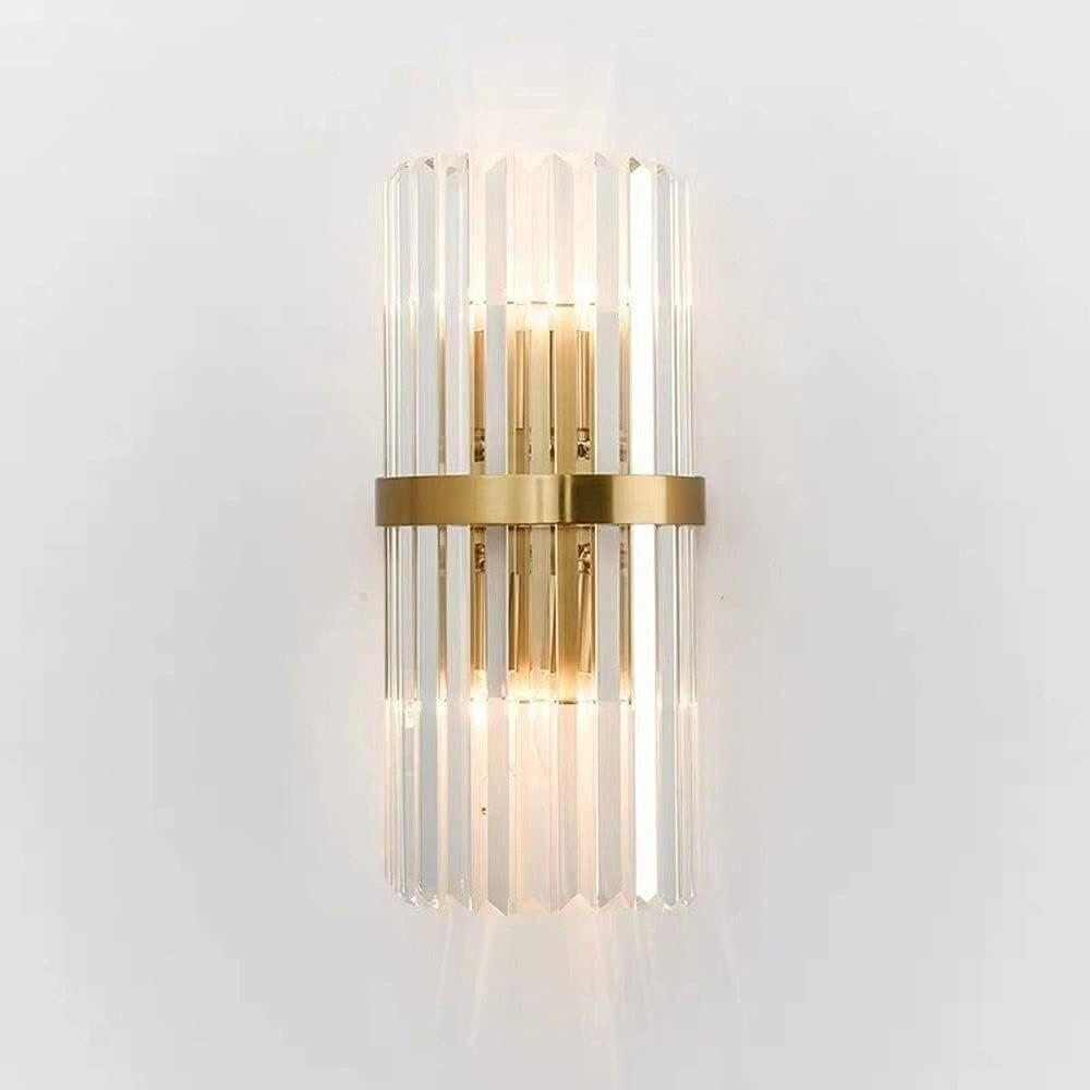 VGTLAKEX Wall Light Postmodern Crystal Wall Lamp Gold Metal Sconce Light Bedroom Bedside Lighting Indoor Wash Lights Living E14