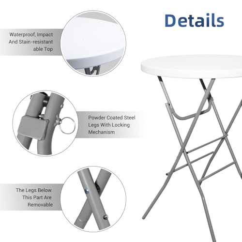 Byliable BYSRFT32IN2PC-USFBA 32In Round Folding Cocktail Table thumb #4