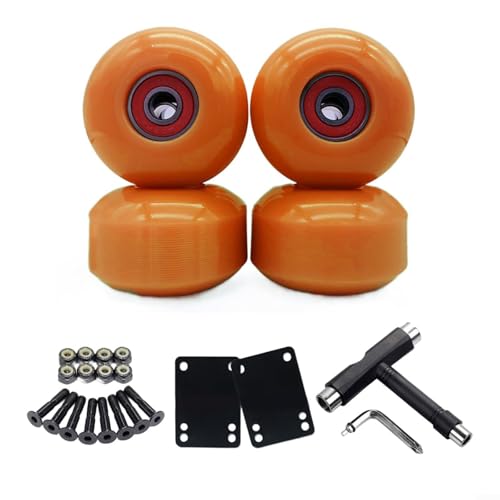 Glewi Ruedas de monopatín de 52 x 32 mm, 95 A con rodamientos ABEC-9, juego de PU Street Park para Cruiser para tablas de doble patada, incluye herramienta T (N)